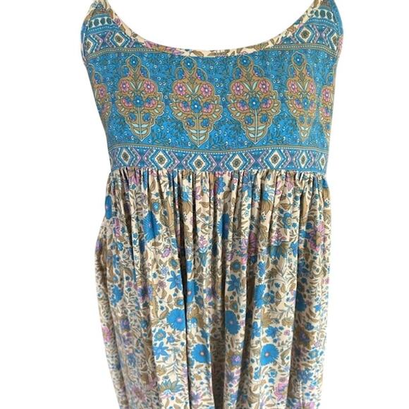 Natural Life Boho Floral Sundress - XS - Blue/Tan Rayon NWT - Picture 3 of 7